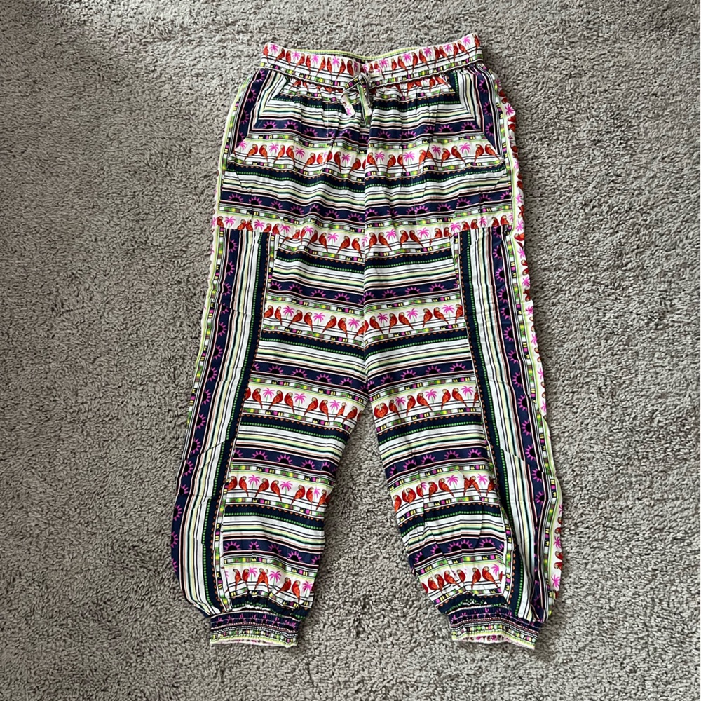 EUC Mara Hoffman Parrot Print Crop Pants Small - Picture 2 of 10